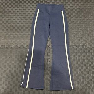 Zara Navy Flared Pants with White Stripes